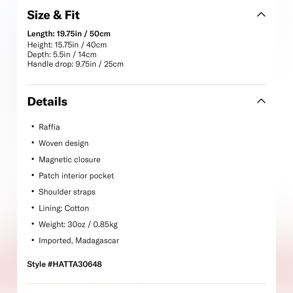 Hat Attack Natural Straw Tote in Beige/Navy; never used. - Picture 5 of 6